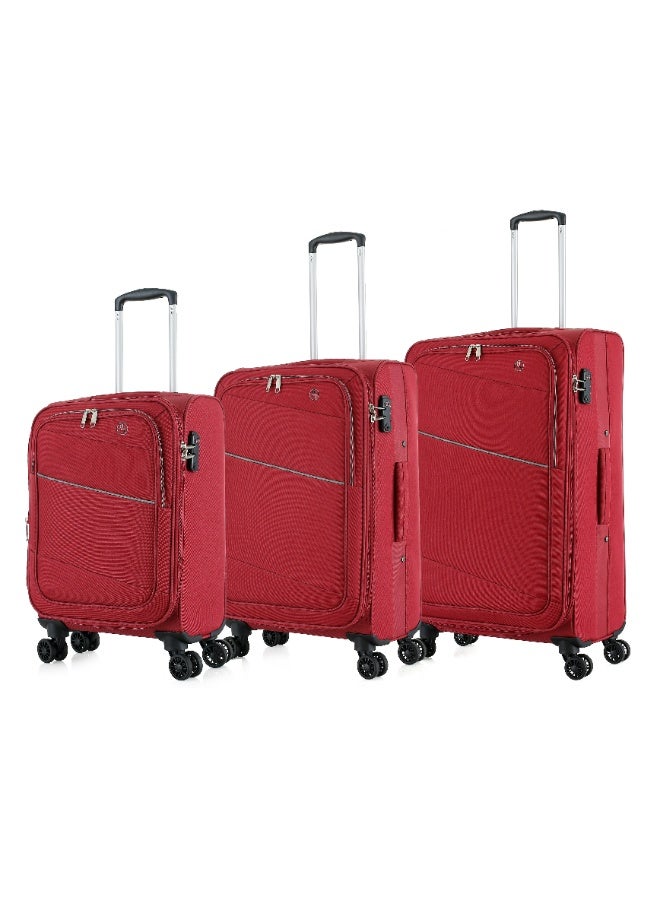 HT H.T 3-Piece Luggage Set | Soft Shell Travel Bag Suitcases | Lightweight Expandable Trolley Luggage Bag Set (33/55/82 Liters, Lightweight Travel Set) (3-Piece Set 20"/24"/28") - Image 2